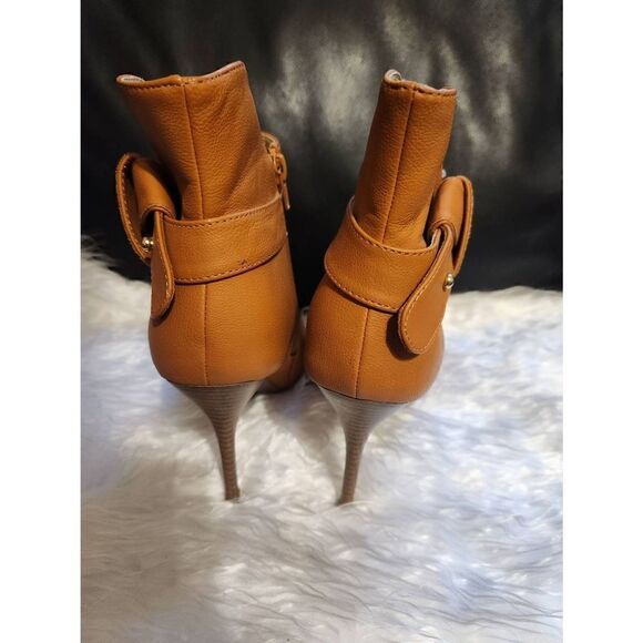 NWOT Rue21 XL 10 Brown open toe ankle bootie with 4" heal - Picture 3 of 9